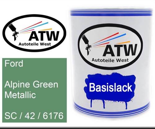Ford, Alpine Green Metallic, SC / 42 / 6176: 1L Lackdose, von ATW Autoteile West.